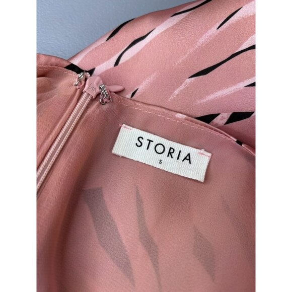 Storia women's small dusty pink zebra print satin slip cami mini dress - Picture 9 of 10